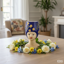 EDG Enzo De Gasperi | Vaso Donna Busto con Fiori H 30 cm