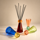 WD Lifestyle | Boccetta in vetro per fragranze Ø9,5xH17,8 cm con stick neri