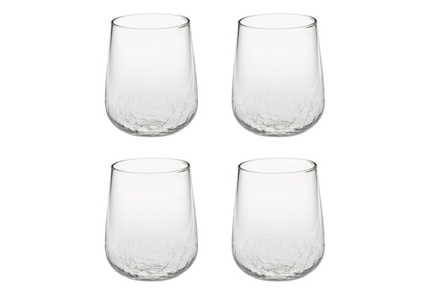 Set Bicchieri Crackle vetro 4 pz. Galbiati