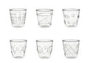 Set Bicchieri Lollipop Liquore 6 pz vetro con decoro Fatti A Mano