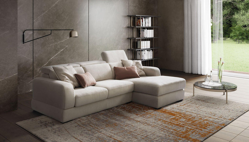 Divano Graffiti con Chaise Longe con sedute estraibili e poggiatesta  reclinabile Le Comfort