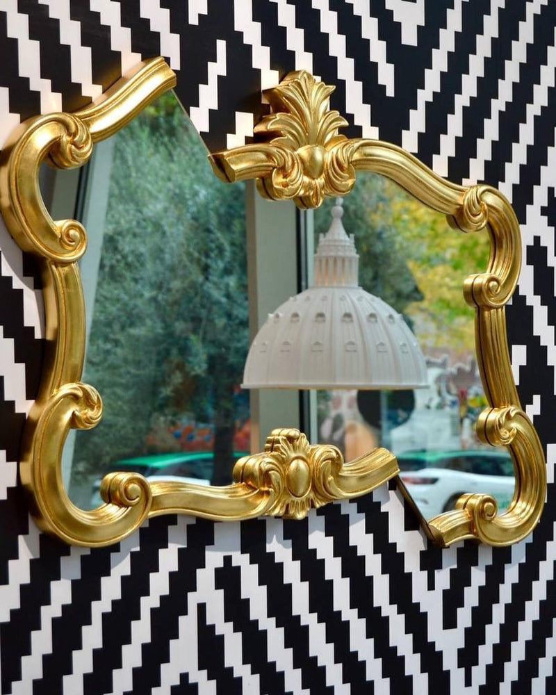 Empire Specchio Da Parete Stampa Pin Up Vintage | 32x22x1,2 Cm | Cornice Effetto Legno Nero
