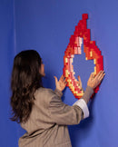 Seletti - Pixel specchiera con cornice 49,5 x 70,5 cm.  Flame - Fiamma