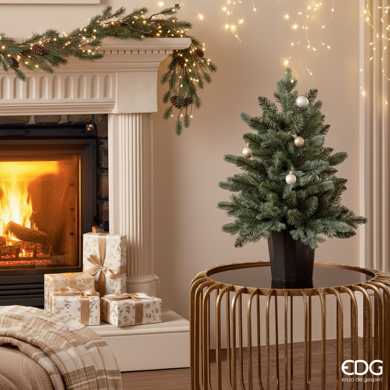 EDG Enzo De Gasperi | Albero di Natale Pino argentato con vaso H 60 cm