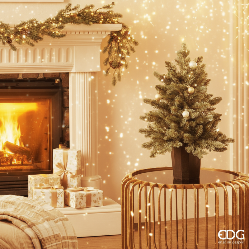 EDG Enzo De Gasperi | Albero di Natale Pino argentato con vaso H 60 cm