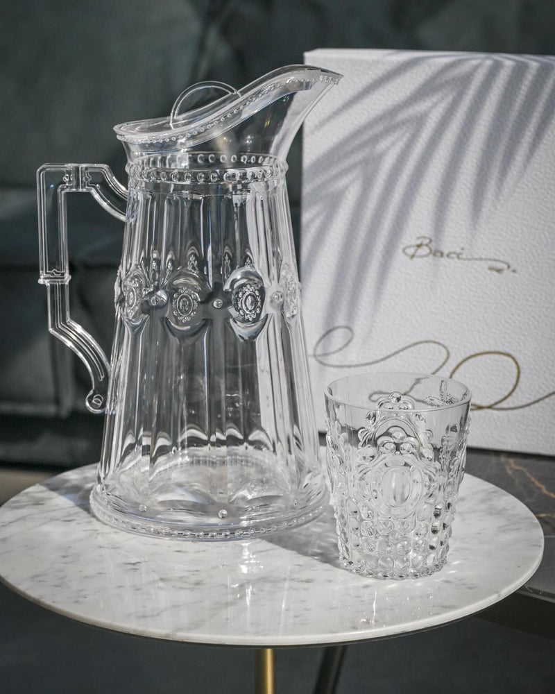 Set 6 pz.Bicchieri Acqua + Brocca lt.2  Trasparente Baroque & Rock Baci Milano