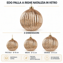 EDG Enzo De Gasperi | Palla a righe Natalizia in vetro Natale - 3 Dimensioni