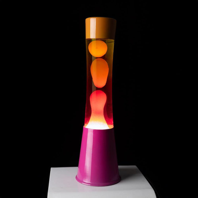 Lampada da Tavolo Lava Tower sfumata Rosa e Arancione Fisura