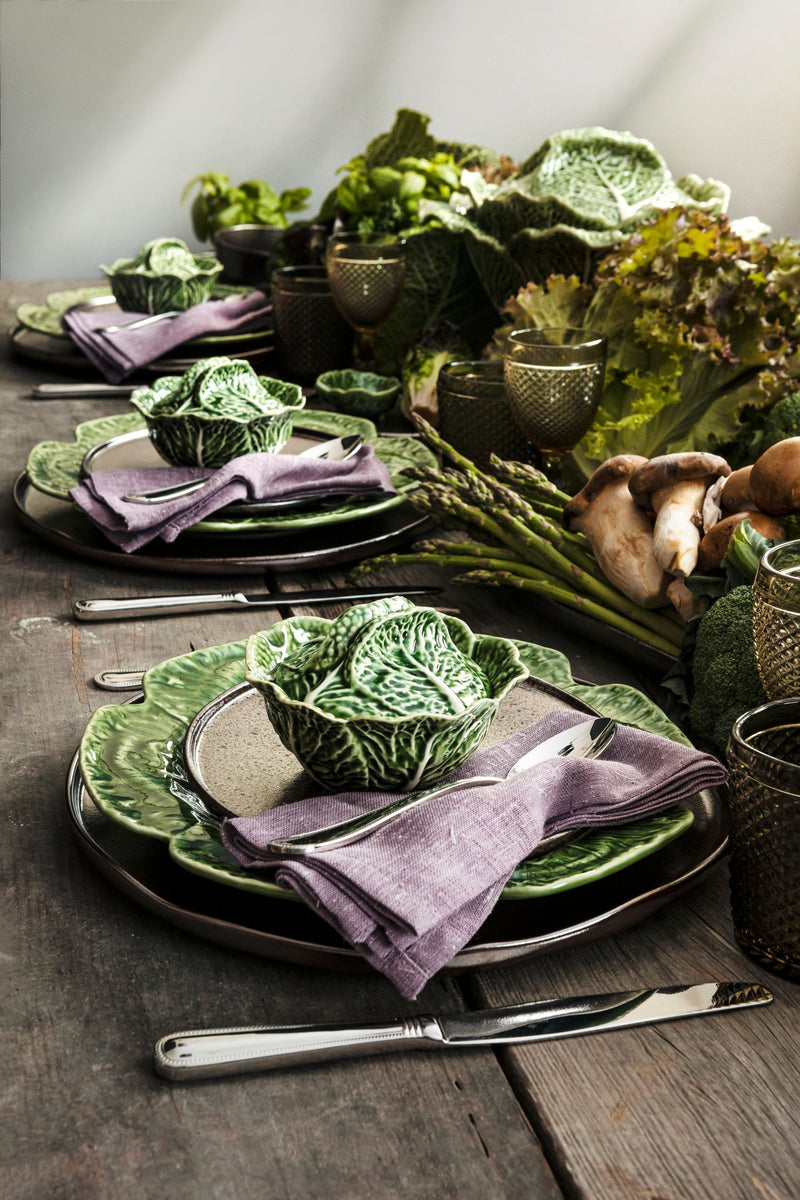 Bordallo - Pinheiro Piatto da portata Ovale in ceramica | Couve Verde - Beige