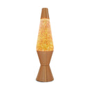 Lampada da Tavolo Lava Lamp Base Oro e Liquido Glitter Oro Fisura