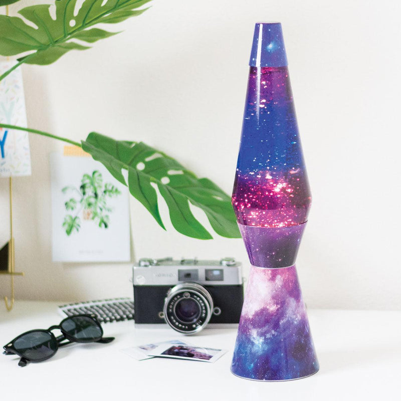 Lampada da Tavolo Bullet Lava Lamp Base Galaxy Effect e Liquido Glitter Purple  Fisura