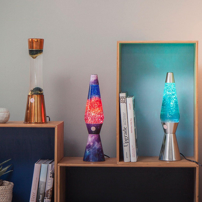 Lampada da Tavolo Bullet Lava Lamp Base Galaxy Effect e Liquido Glitter Purple  Fisura