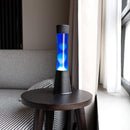 Lampada da Tavolo Tower Lava Lamp Base Nera e Liquido Blu  Fisura