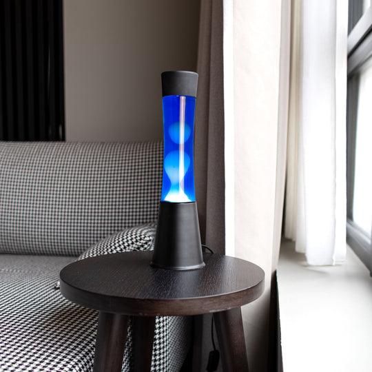 Lampada da Tavolo Tower Lava Lamp Base Nera e Liquido Blu  Fisura