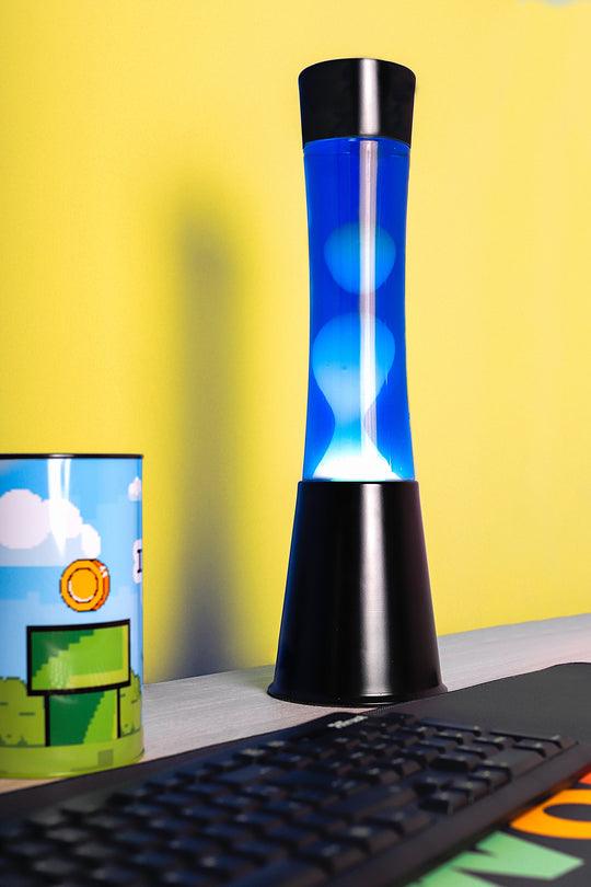 Lampada da Tavolo Tower Lava Lamp Base Nera e Liquido Blu  Fisura