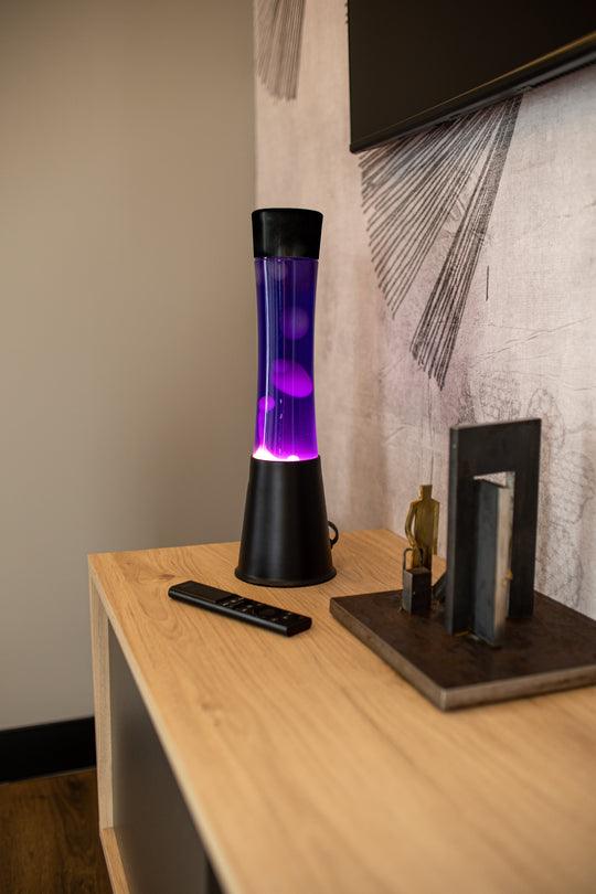 Lampada da Tavolo Tower Lava Lamp Base Nera e Liquido Very Peri  Fisura