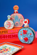 Bottiglia tonda in Porcellana con decori e Set bastoncini Mamma Mia Baci Milano