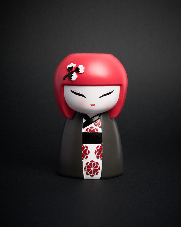 Vaso H15cm in poliresina dipinto a mano KOKESHI By Blogo Lifestyle