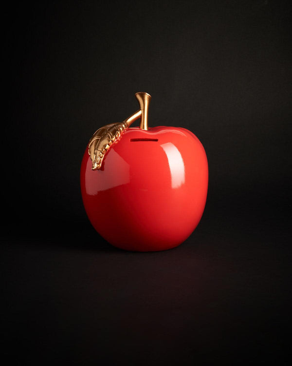 Scultura Salvadanaio Apple in Poliresina lucida Blogo Design