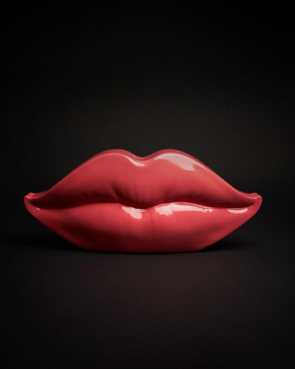 Scultura Salvadanaio Lips in poliresina lucida Blogo Design