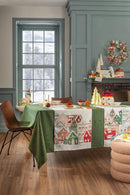 L'Oca Nera Tovaglia Verde e Rossa in Tessuto Antimacchia 🎅 Natale 2024 Tavola Delle Feste