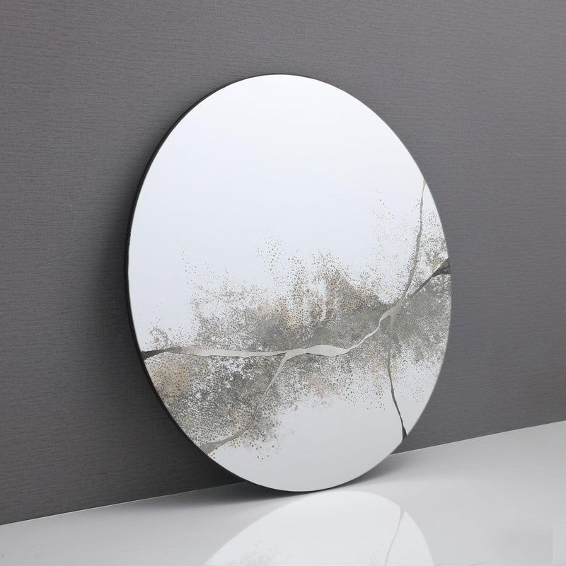 Specchio D'Arte da Parete Ø 80 cm Kintsugi  Agave