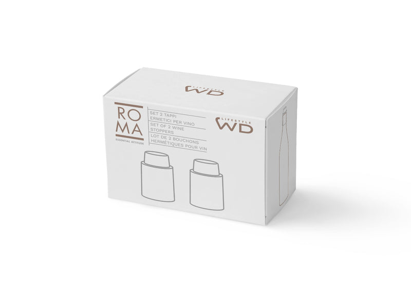 WD Lifestyle | Set 2 Pz Tappi ermetici per vino con sistema di sottovuoto