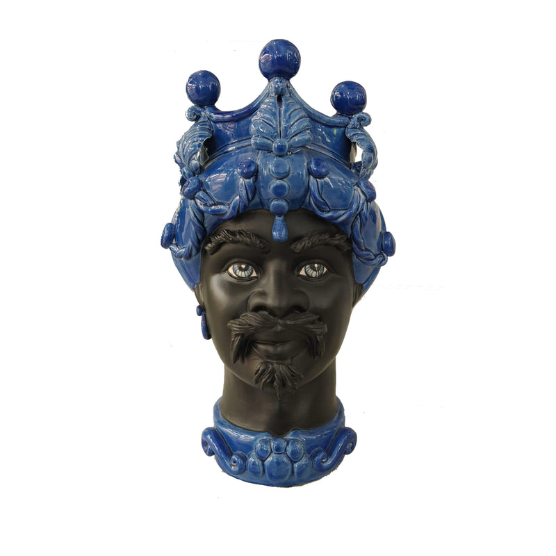Testa di Moro Liberty Nero Satinato e Blu Notte Verus Caltagirone