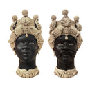 Testa di Moro Liberty Nero Satinato e Bianco Antico Verus Caltagirone