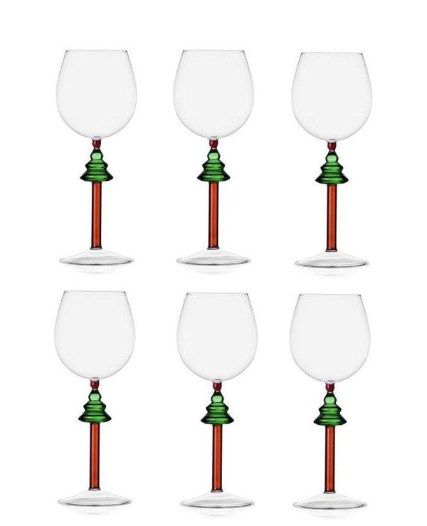 Ichendorf Set 6 Pz. 🍷 Calice in vetro Albero dei Desideri  Natale 2024 🎅 Woodland Tales fatto a Mano