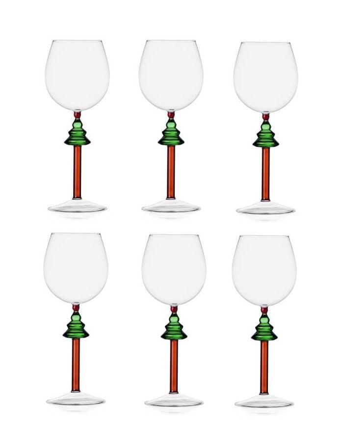 Ichendorf Set 6 Pz. 🍷 Calice in vetro Albero dei Desideri  Natale 2024 🎅 Woodland Tales fatto a Mano