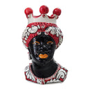 Verus Caltagirone Coppia Di Mori In Movimento Ornato Rosso