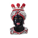 Verus Caltagirone Coppia Di Mori In Movimento Ornato Rosso