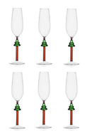 Ichendorf Set 6 pz. Bicchiere Flute in vetro Albero dei Desideri 🎅🎄Natale 2025 Wooland Tales Fatto a mano