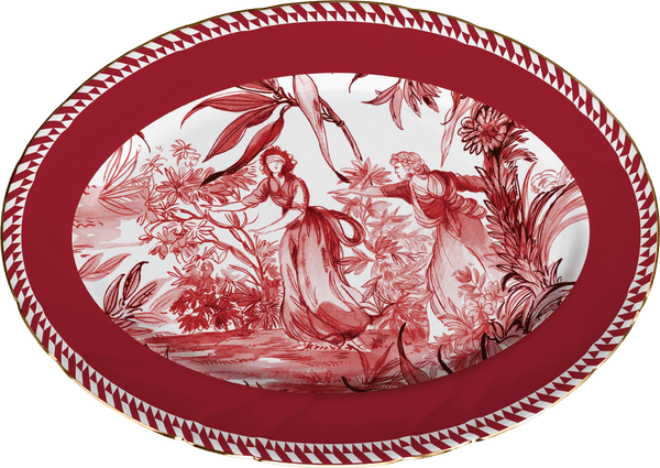 Piatto ovale grande in Porcellana Collezione Le Rouge By Baci Milano