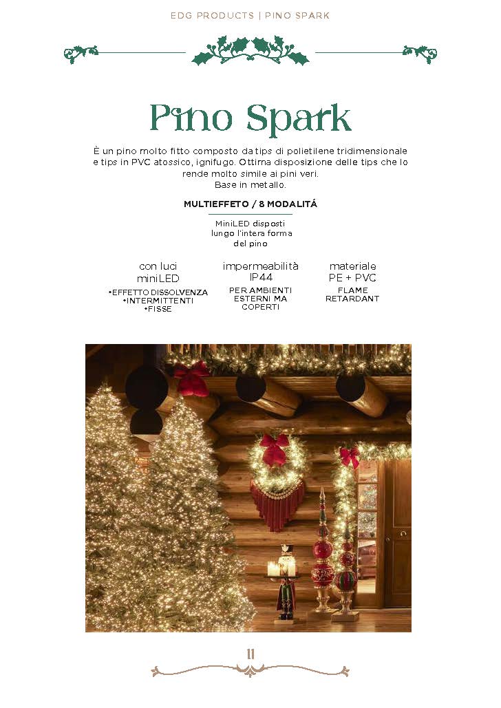 EDG Enzo De Gasperi | Albero di Natale Pino Spark con LED H 180 cm