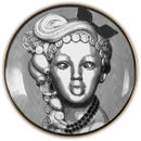 Piatto con decoro in Porcellana Ø 24 cm. Baci Milano