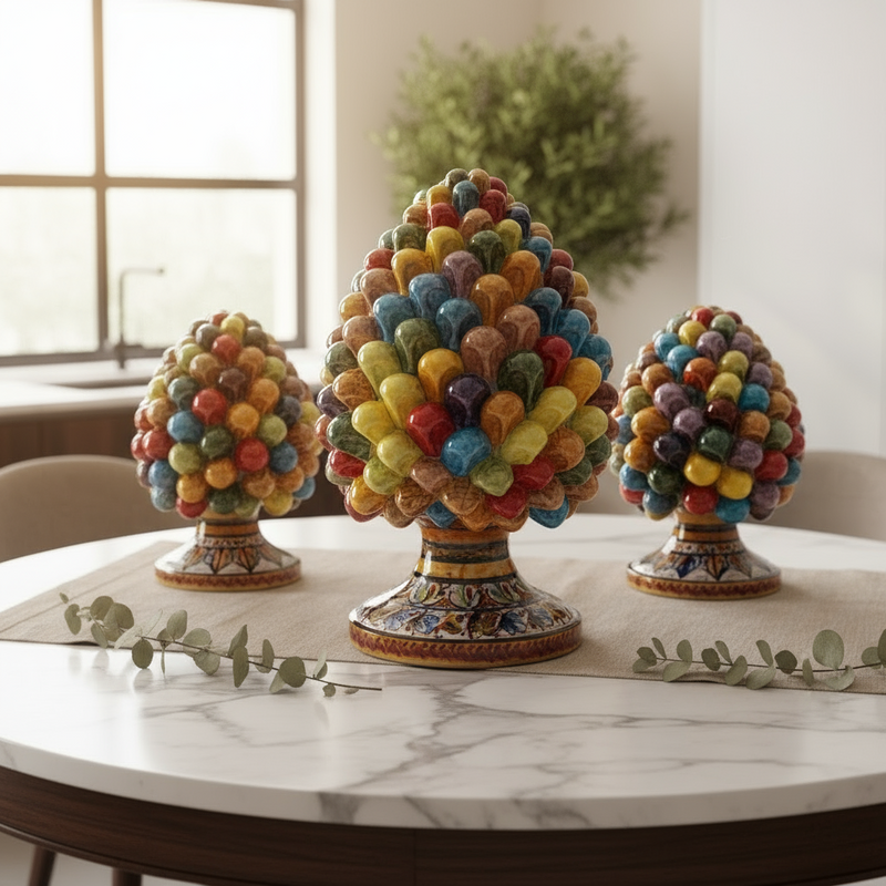 Pigna in ceramica SicilyArt fatta a mano By VERUS Caltagirone