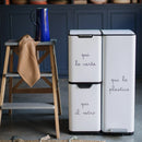 Simple Day | Pattumiera Raccolta Differenziata 3 Scomparti – Carta, Plastica, Vetro