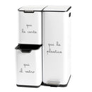 Simple Day | Pattumiera Raccolta Differenziata 3 Scomparti – Carta, Plastica, Vetro