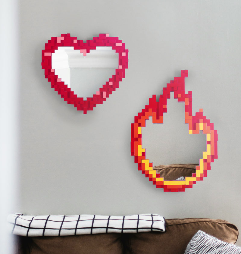 Seletti -Pixel  specchiera con cornice 55,5x60 cm. Bomb - Bomba