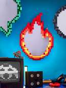 Seletti - Pixel specchiera con cornice 49,5 x 70,5 cm.  Flame - Fiamma