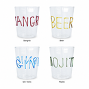 WD Lifestyle | Bicchiere da Cocktail con scritta decorativa in Vetro Borosilicato - 6 Decori