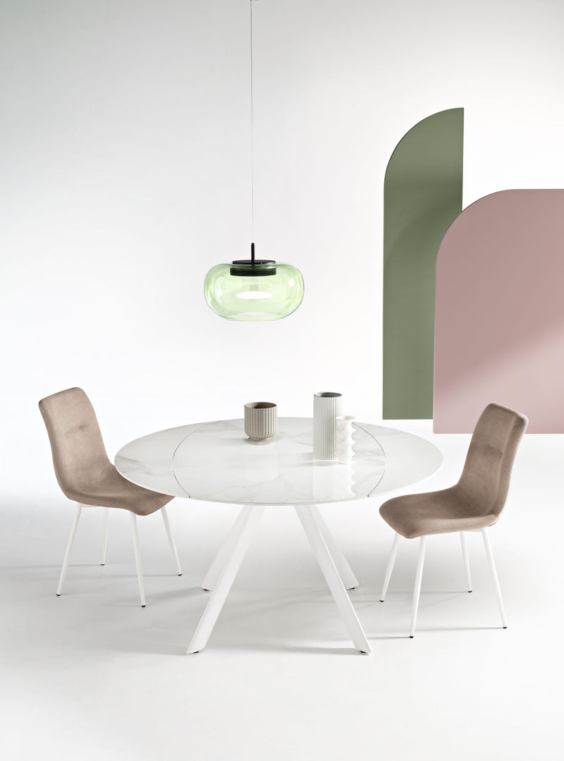 Tavolo Rotazionale Round allungabile 135 x 87 in pietra effetto ma