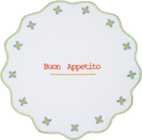 Tovaglietta tonda con ricamo in Lino Mamma Mia Baci Milano