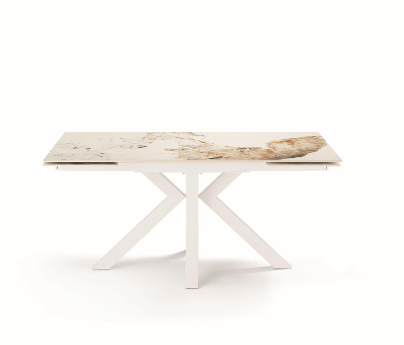 Tavolo Sky allungabile 160x91 cm. in pietra effetto Marmo aperto 240 cm. Ikone Casa