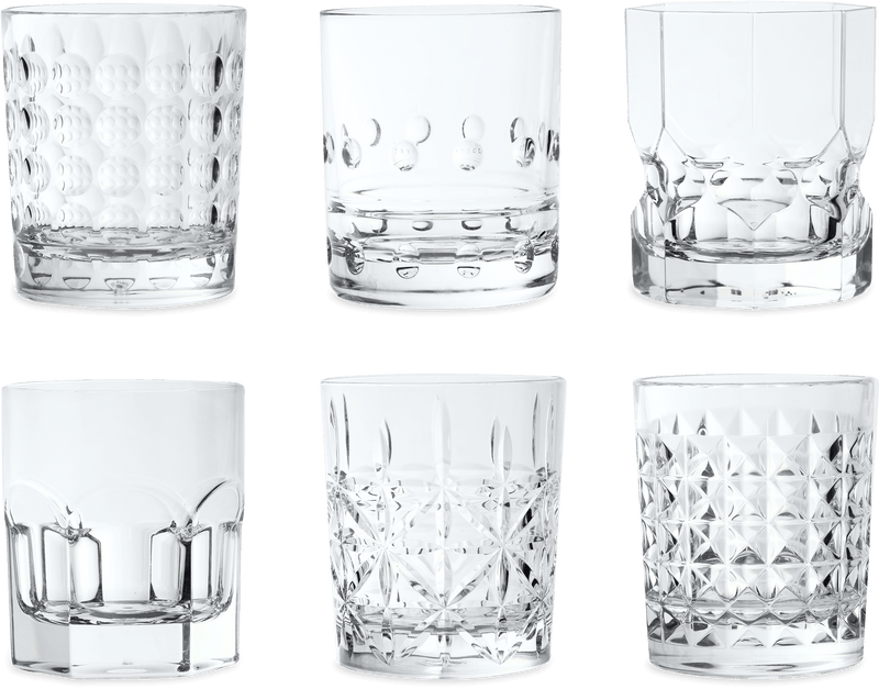 Set 6 pz. Bicchieri a Rilievo - Tumbler Crystal Touch Baci Milano