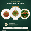 EDG Enzo De Gasperi | Sfera Natalizia Mix di Fiori Ø 10 cm – 3 Colori