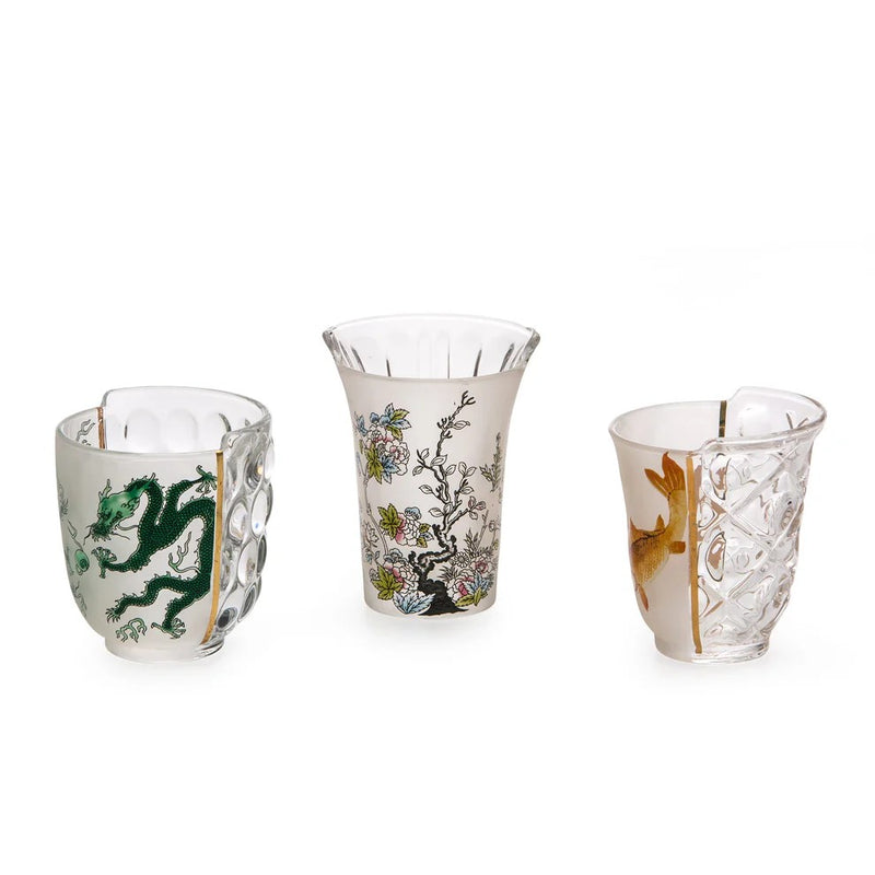Seletti | Set 3 pz. Bicchieri in vetro Hybrid - Aglaura