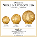 L'Oca Nera | Sfere di Luce Natalizie Led - 3 Dimensioni